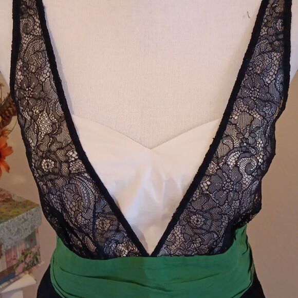 Moulinette Soeurs Anthropologie Black Lace Dress With Kelly Waistband.Balletcore - Picture 5 of 13